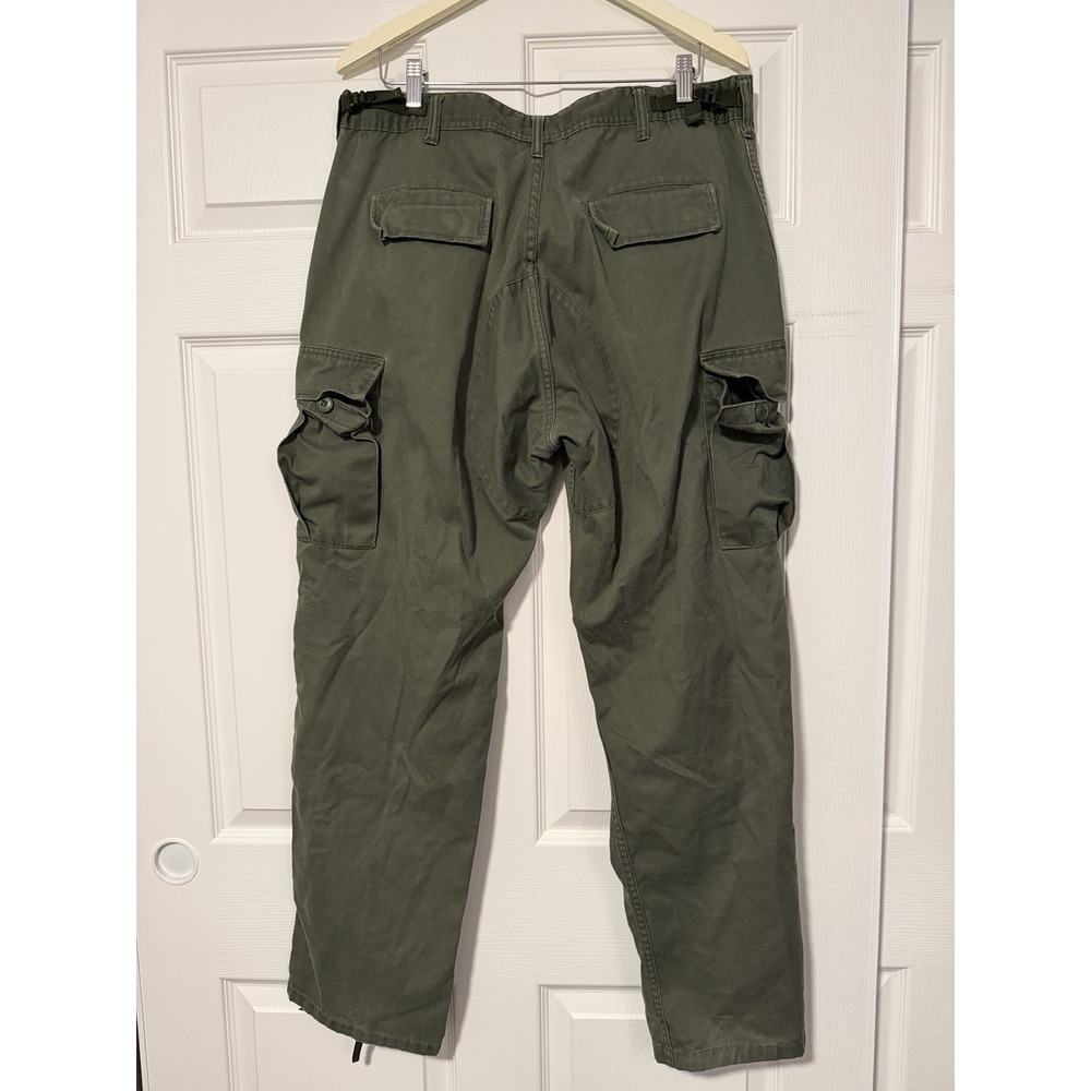 Vintage Rothco BDU Pants Mens Green Army Military USA 80s Cargo Large 35-39
